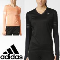 アディダス adidas レディース 長袖Ｔシャツ 女性 ランニング マラソン スポーツ トレーニング ジム Vネック ウェア/KAV85 