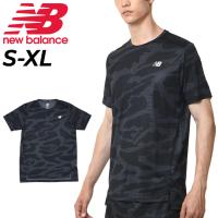 ニューバランス ランニングシャツ メンズ Newbalance Accelerate プリンテッド ショートスリーブTシャツ 半袖 吸汗速乾 総柄 マラソン ジョギング MT23223 | APWORLD