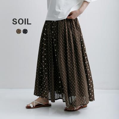 SOIL（ソイル） コットンボイル ドットプリント パッチワーク ギャザー