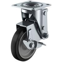 SHSKY-S型 自在車 ストッパー付 125mm ゴム ※受注生産品 ユーエイキャスター SHSKY-S125NRBDS-30 | 大工道具・金物の専門通販アルデ