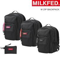 MILKFED. ミルクフェド リュック バックパック W ZIP BACKPACK 学生 黒 大容量 通学 タブレット 103202053019 | ARIEL MILKFED.