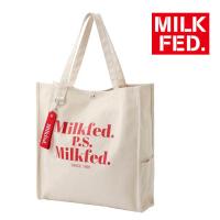 トートバッグ バッグ キャンバス ミルクフェド MILKFED DIDONE LOGO BIG TOTE 103203053014 鞄 トート 白 赤 | ARIEL MILKFED.