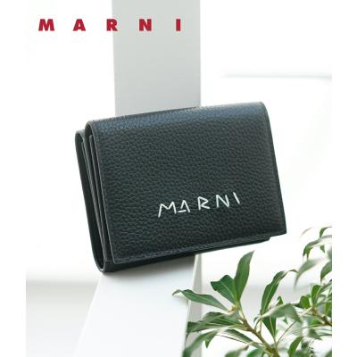 MARNIマルニ　長財布　ブラック MARNI マルニ ロゴ 長財布（小銭入れあり） レザー レディース