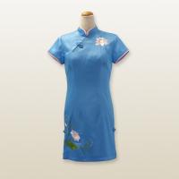 ハウスオブロータス　陶器　アオザイ　チャイナドレス　チャイナ服　ワンピース ロータス蓮チャイナドレス 半袖 ミニ丈 ／ チャイナ服 旗袍 民族衣装