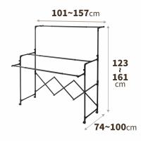 天馬　PORISH　室内物干し ポーリッシュ　折りたたみ伸縮多機能物干し　PSBK-10 | AROTHOヤフー店