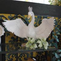 ポリレジン製 ガーデン彫像 歓迎している３羽のアヒル像 置物 