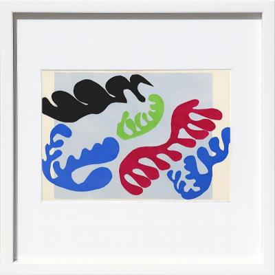 マティス・アンリ、果物と花と「ダンス」の絵、版上サイン、新品額・額装付き マティス・アンリ、果物と花と「ダンス」の絵、版上サイン、新品