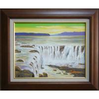 絵画 油絵 竹内敏彦 肉筆油絵 風景画 滝 F6 送料無料 | アートフジ