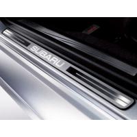 WRX STI用サイドシルプレート(チェッカー柄+レッドアクセント)ステンレス SUBARU E1017VA600【STI-スバル】WRX STI(D型)用サイドシル