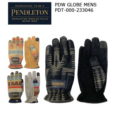 ★美品★ＰＥＮＤＬＥＴＯＮ ペンデルトン ウール＆レザー手袋グローブ ペンドルトン ウール・レザーグローブ（手袋）・グレー/Pendleton Wool
