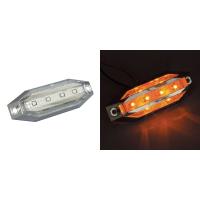 LED　slim流星8LED車高灯　クリアレンズ/アンバー（橙）　12V/24V共用　サイドマーカー　車高灯　（CE-222） | トラック用品のアスラン