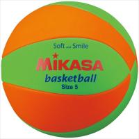 [MIKASA]ミカサ スマイルバスケットボール 5号球 縫い 260g (STPEB5-LGO) ライトグリーン/オレンジ[取寄商品] | ASPOアスリート