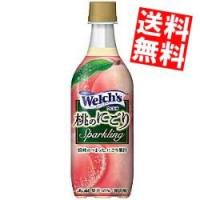 『送料無料』カルピス Welch'sウェルチ 桃のにごりスパークリング 450mlペットボトル 24本入