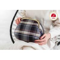 撥水加工・西陣織シルク・がま口ショルダー・タータンチェック・チャコールブラック・レディース・日本製 | Atelier Kyoto Nishijin