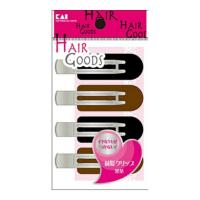 【メール便送料無料】 貝印 HAIRGOODS(ヘアグッズ) 癖がつかない前髪クリップ 黒茶 4個入 1個 | アットライフ