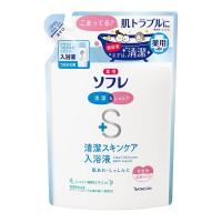 【送料無料】バスクリン 薬用 ソフレ 清潔 スキンケア 入浴液 清潔感のある グリーンフローラル調の香り つめかえ用 600ml 1個 | 日用品・生活雑貨の店 カットコ