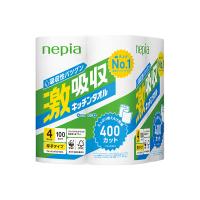 【送料無料】王子ネピア 激吸収 キッチンタオル 4ロール 100カット キッチンペーパー 1個 | 日用品・生活雑貨の店 カットコ