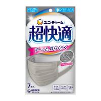 【メール便送料無料】ユニ・チャーム 超快適マスク プリーツタイプ ライトグレー ふつう 7枚入 1個 | 日用品・生活雑貨の店 カットコ