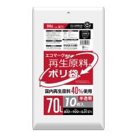 【送料無料・まとめ買い×80個セット】ハウスホールドジャパン GE73 再生エコマーク 袋 半透明 70L 10枚入 | 日用品・生活雑貨の店 カットコ