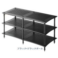 【代引き不可】QUADRASPIRE　Q4DVTB/BK（ブラックポールタイプ・棚板ブラック)　AVラック　Q4D Vent Twin | オーディオ専門店スクェア