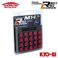 協永産業 Kics レーシングコンポジットR40 アイコニックス Ｍ14×P1.5 クローズドエンドキャップ (アルミ製) 20pcs レッド | オートクラフト