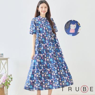 TRUBE オシャレかわいいデザイン 綿素材 プルオーバー ゆったりサイズ 