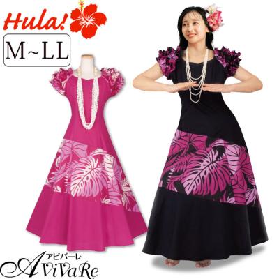 フラダンス用ドレス S/M 黒とピンクの花柄 フラダンス用ドレス S/M 黒とピンクの花柄 フラダンス用ドレス S/M 黒