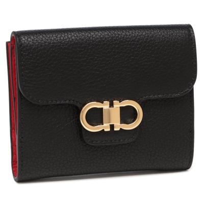 極美品✨️Salvatore Ferragamo　折り財布　ガンチーニ　ブラック 極美品 Salvatore Ferragamo 折り財布 ガンチーニ ブラック