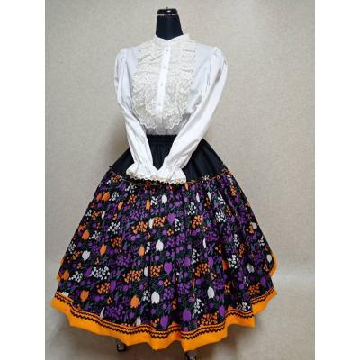 フォークダンス花柄刺繍ベスト&スカートセット 即納☆【3589】【フォークダンス衣装】花刺繍スカート SK588