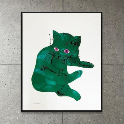 額装済/Green Cat/アンディ ウォーホル/アート/ポスター/インテリア