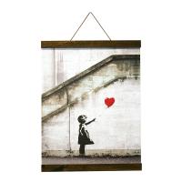 Banksy｜バンクシー アートフレーム Red Balloon(Brown Hanger style) 【bicosya/美工社】 IBA-61995 サイズ400x530x23mm | AZTEC ヤフーショップ