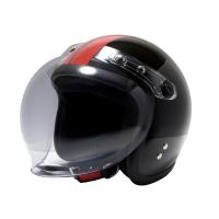 ヘルメット バイク用 ジェットヘルメット シールド付ジェットヘルメット ブラック / レッドライン BB004 B&amp;B 原付 全排気量対応 SG安全規格品 バイク | B&B