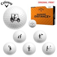 【オリジナルプリントゴルフボール(納期2-4日)】キャロウェイ WARBIRD DISTANCE+ 1ダース(12球) ピクトグラム[オウンネーム(マーク)] | 美-健康ゴルフ