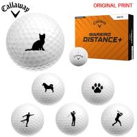 【オリジナルプリントゴルフボール(納期2-4日)】キャロウェイ WARBIRD DISTANCE+ 1ダース(12球) シルエット[オウンネーム(マーク)] | 美-健康ゴルフ