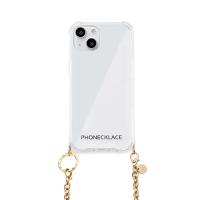 PHONECKLACE チェーンショルダーストラップ付きクリアケース for iPhone 13 mini ゴールド  PN21585i13MNGD | B-サプライズ