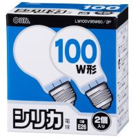 オーム電機 OHM 白熱球 E26/100W シリカ 2個入り LW100V95W60/2P | B-サプライズ