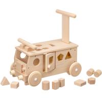 MOCCO 森のパズルバス  乗用玩具 乗り物 おもちゃ 子供 キッズ 押し車 木製 足けり 乗用 おもちゃ ブロック・パズル　知育