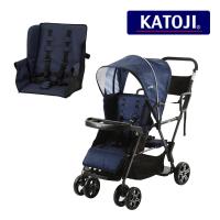 ベビーカー カトージ 二人乗りベビーカー 二人でゴー（ネイビー）2点セット リアシート 41911 42215【KATOJI】二人乗り ベビーカー バギー | ベビータウン