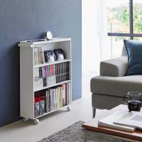 コミック本棚 山崎実業 正規品 tower タワー ハンドル付き隠せるコミックラック コミックラック  1485 ホワイト | BACK