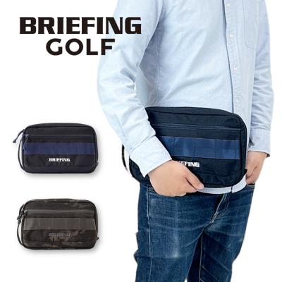 【美品】BRIEFINGブリーフィング クラッチバッグ　ネイビー BRIEFING GOLF メンズクラッチバッグ（色：ネイビー系）｜バッグ
