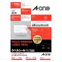 A-one エーワン ラベルシール：プリンタ兼用 ハイグレードタイプ マット紙・ホワイト（A4判 24面　四辺余白付） 100枚入（2400片） | バンブーショップ