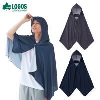 LOGOS ロゴス クーラーポンチョ ネイビー グレー 冷感 タオル 抗菌 防臭 34205289 34205219