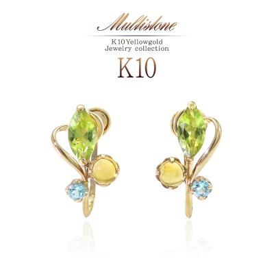 【リーフ】ペリドットトパーズ　チャーム、ピアスイヤリングノンホールピアス イヤリング 花（石素材：ペリドット）の商品一覧 通販 - Yahoo