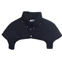 [豊島縫製] 丸洗いできる肩当て 肩温泉 綿100% 袖有り (M, ネイビー) | BASS