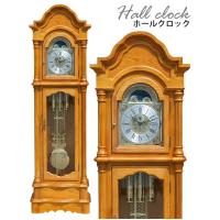最高級 ホールクロック ナチュラルカラー ドイツ製ムーブメント オークソリッド材 完成品 柱時計 大型置き時計 置時計 振り子 機械式 0519na 