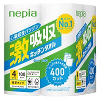 ネピア 激吸収キッチンタオル 2枚重ね 100カットｘ4ロール | バヤシンストア