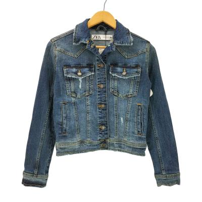 ZARA ザラ デニムジャケット Gジャン ダメージデニムジャケット XL ZARA ザラ メンズ Gジャン デニムジャケット ファー ダメージ