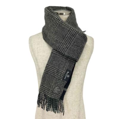 【未使用品】アクアスキュータム カシミヤ 100% 大判ストール カシミヤ100％チェック柄セミストール 2AQ 62034