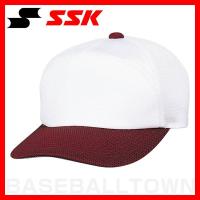 野球 帽子 白 エンジ SSK チーム 後メッシュ メンズ 練習帽 キャップ BC067-1022 | 野球用品ベースボールタウン