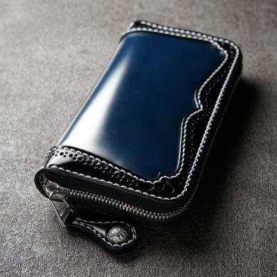 ビーズ屋公ちゃん　二つ折り財布 革財布・革製品のビーズ屋｜サドルバタフライ Aタイプ きなり